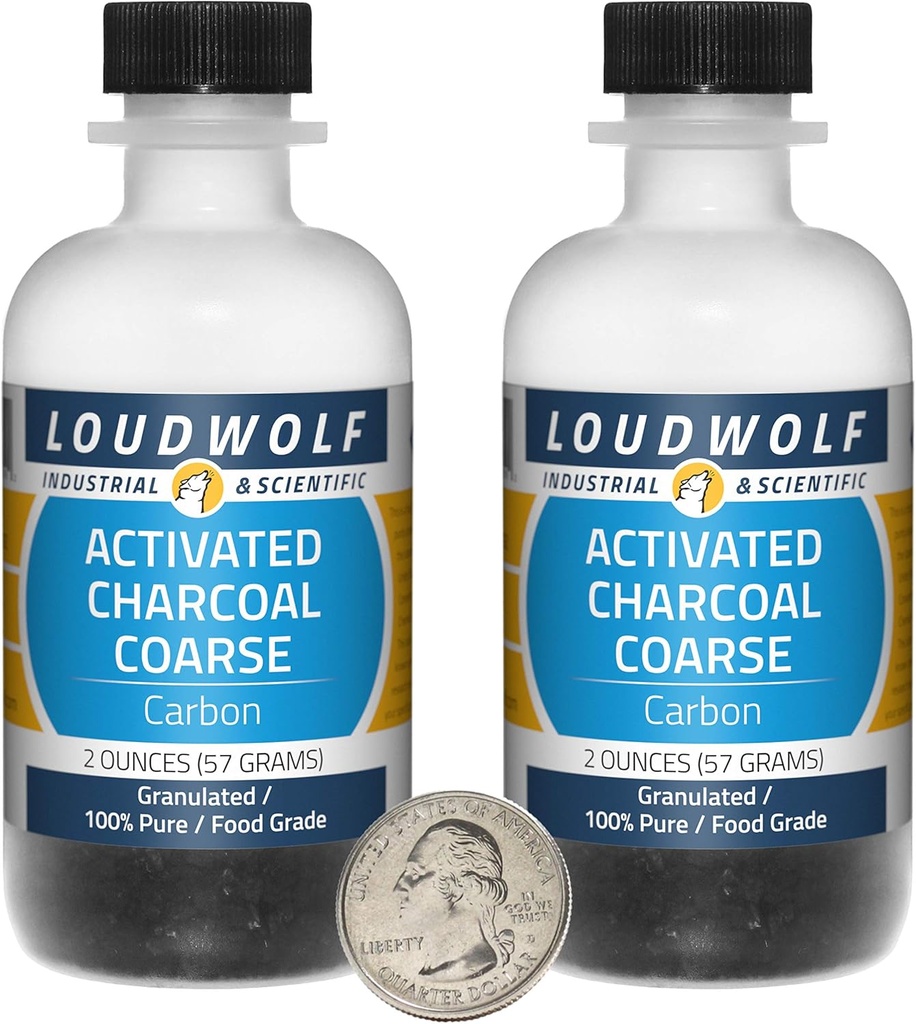 Charcoal attivato / 4 once in 2 bottiglie / 100% Pure Food Grade/Granules