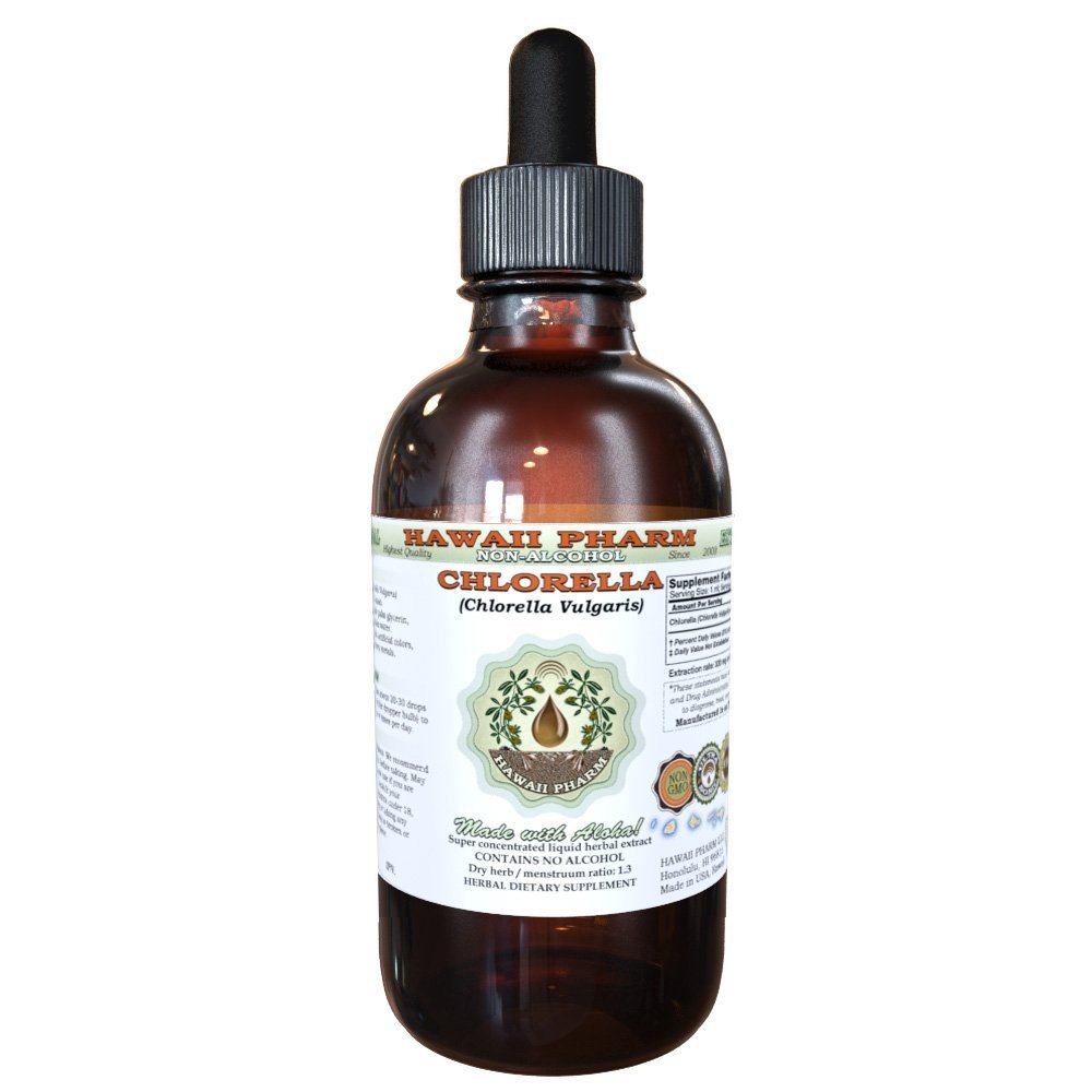Estratto di liquido senza alcool di clorella, clorella (Chlorella vulgaris) pianta intera, glicerite secca Hawaii Pharm Natural Herbal Supplement 2 oz