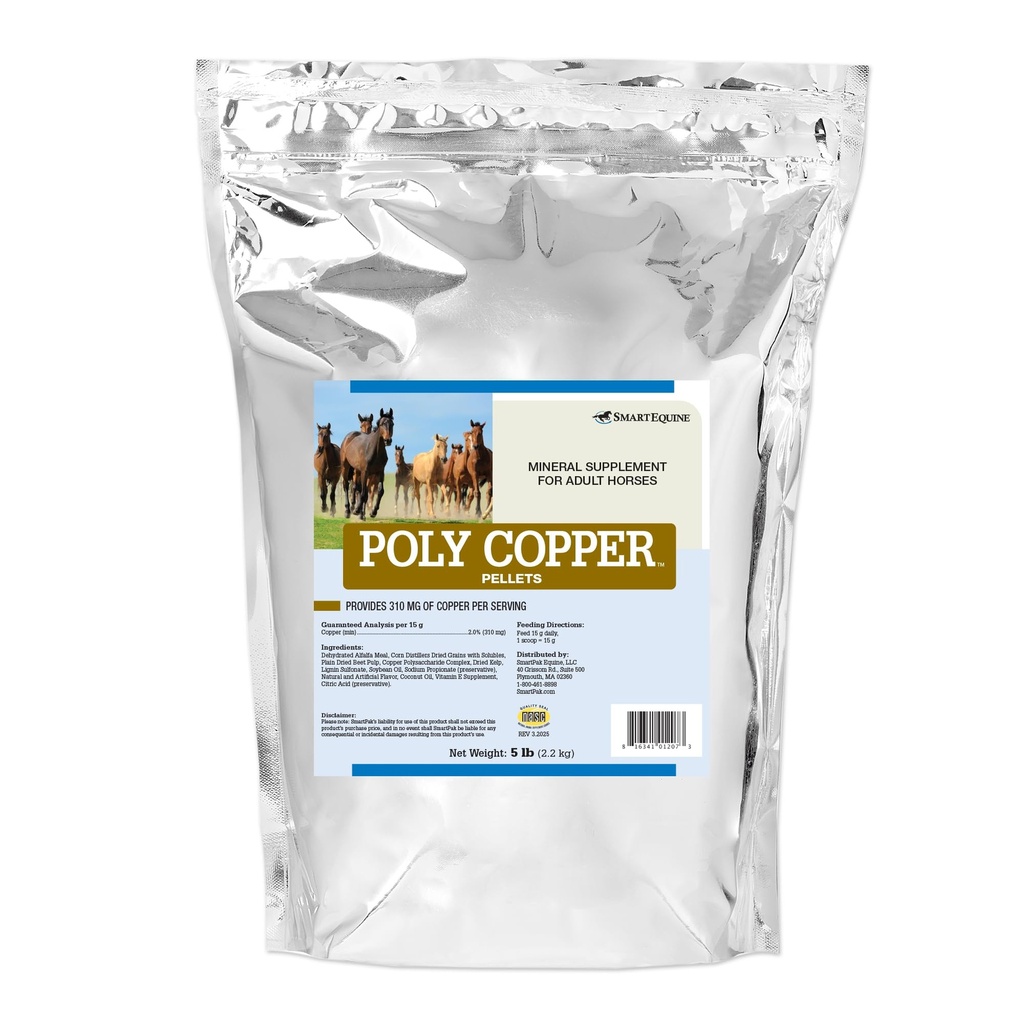 Pellets di rame | Equine Horse Coat Integratori per pelle | Vitamine e minerali Integratori per cavalli Bones e Metabolismo | 5 lb Bag