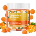 90 Conte Magnesio Glycinate Gummies 400mg w/Ashwagandha Supplemento - Zucchero Zinco Gratuito Magnesio Glycinate Supplemento Ashwagandha Gummies per Adulti Arancione Flavor