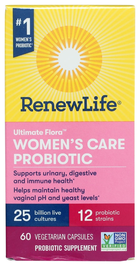 Rinnovare la vita Femminile capsule probiotiche, Supporta il pH Balance per le donne, Vaginal, Urinary, Digestivo e Immune Salute, L. Rhamnosus GG, Dairy, Soia e Gluten-Free, 25 miliardi di CFU - 60 Ct