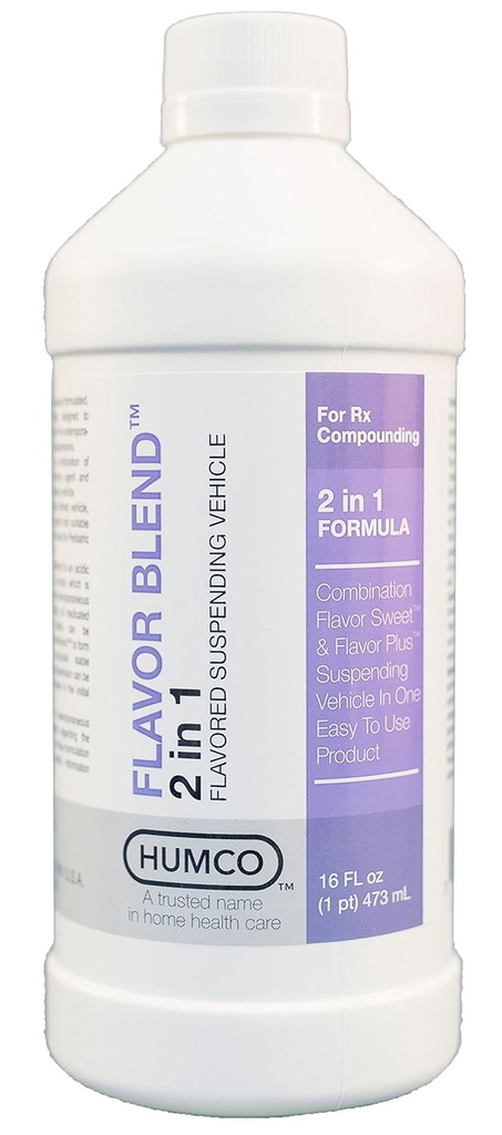 Humco Flavor Blend, 16 oz. Veicolo di sospensione aromatizzato per il composto. Base di composizione farmaceutica popolare. Agente misto.