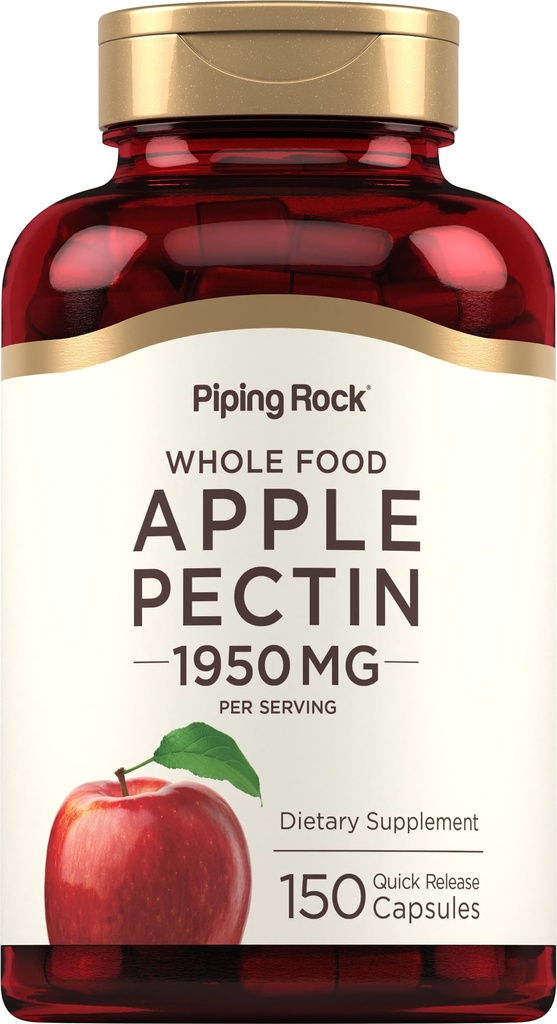 Piping Rock Apple Pectin Capsule | 1950 mg | 150 pillole | Integratore alimentare | Non OGM, Gluten Free