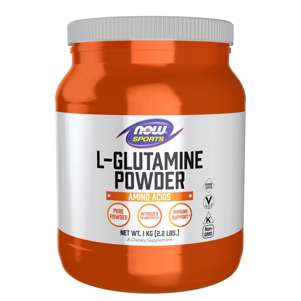 NOW Alimenti Nutrizione sportiva, Polvere pura di L-Glutamina, Trasporto di azoto*, Aminoacido, 35.3-Oncia