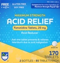 Rite Aid Acid Riduttore, Tavole di Famotidina di massima resistenza, 20 mg - 2 Bottiglie, 85 conteggio Ogni (170 conteggio totale) | Rilievo di bruciore di stomaco | Acid Reflux | Cuciture e Tablets, Cuciture di bruciore e compresse