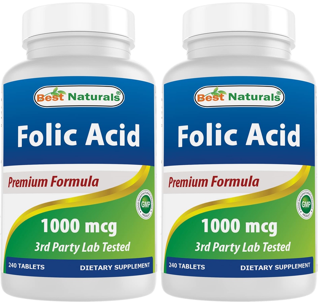I migliori naturali acido folico 1000 mcg (Vitamina B9), 240 compresse (1000 mcg)