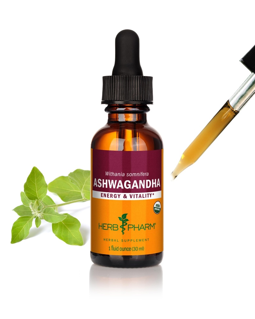 Estratto di Ashwagandha organico certificato di Pharm di erbe per l'energia e la vitalità, grano, alcool di canna organica, 1 oncia