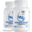 Magnesio Complesso Supplemento 8 Forme, 500mg Magnesio Glycinate, Malate, Citrato, Alto assorbimento Mg per calma, sonno, mood e muscolo sano, Confezione da 2, Totale 120 capsule vegane