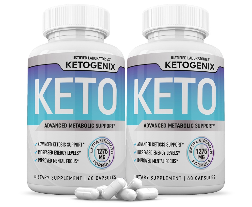 (2 Pack) Ketogenix Keto Pills 1275MG Nuova e migliore formula contiene Aceto di sidro di mele Polvere di olio di oliva Extra Vergine Polvere di tè verde 120 capsule