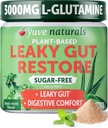 Yuve Gut Health Restore, Vegan & Non-GMO Leaky Gut Supplementi di riparazione, aiuta a ridurre il gonfiore, bruciore di stomaco, costipazione, gas & SIBO, con L-Glutamina, liquirizia, & Aloe, grado farmaceutico, 30 Servs