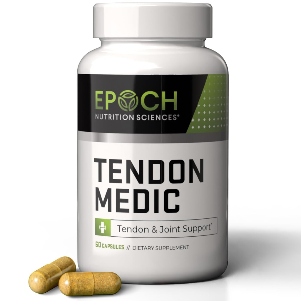 Tendon Medic Joint & Tendon Support Supplement – Mobility & Flexibility Formula – Natural Non-OGM Capsule per il sollievo del dolore comune, Tendonitis, Arthritis & Muscle Recovery – 60 Caps
