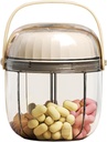 MURRI&MURRDI Pill Organizer con 4 scomparti, Travel Pill Box Portable Pill Case Anti-Mixing & Wide Opening, Compact Pill Container Holder for Vitamins Fish Oils Medications (F Cream White)