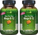 Irwin Naturals One-Per-Day Mega B-12 1.500mcg ad alta potenza Methylcobalamin Vitamin - Assorbimento rapido potenziato con MCT + Ginseng asiatico - Energia naturale Boost - 60 Liquid Softgels (Pack of 2)