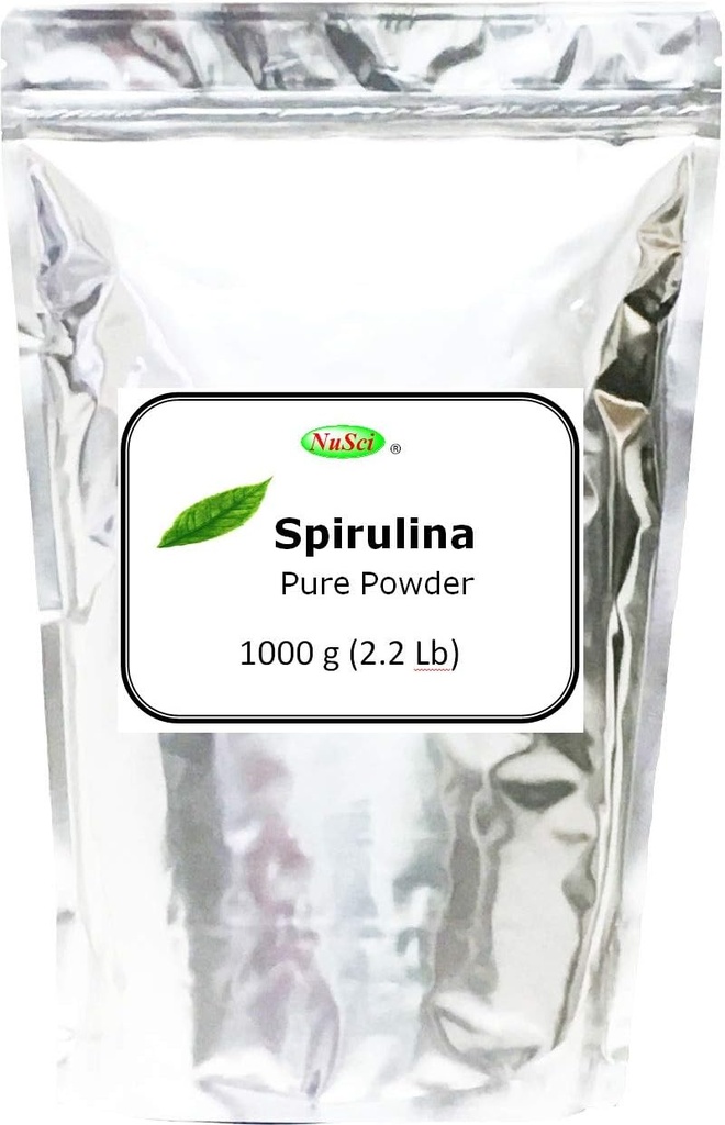 Polvere di Spirulina coltivata organicamente 1000g (1.0Kg, 2.2 lb) Bulk puro OGM fresco non irradiato