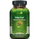 Irwin Naturals Ginkgo Smart Potente Booster Nootropic - Supporta Memoria Massima, Focus & Clarity Mentale con DMAE, Clubmoss, Choline & Acetyl L-Carnitine - 60 Liquid Softgels
