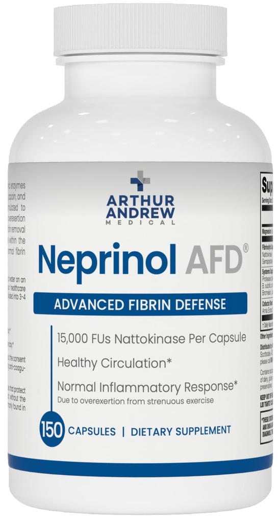 Arthur Andrew Medical, Neprinol AFD, Multi Enzyme Blend con Serrapeptase & Nattokinase, 150 Count (Pack of 1)