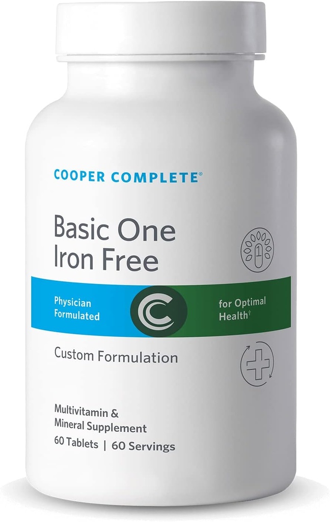 Cooper Complete - One a Day Complete Multivitamin Without Iron - Daily Multivitamin and Mineral Supplement - 60 Day Tablets per Bottiglia. Confezione da 1