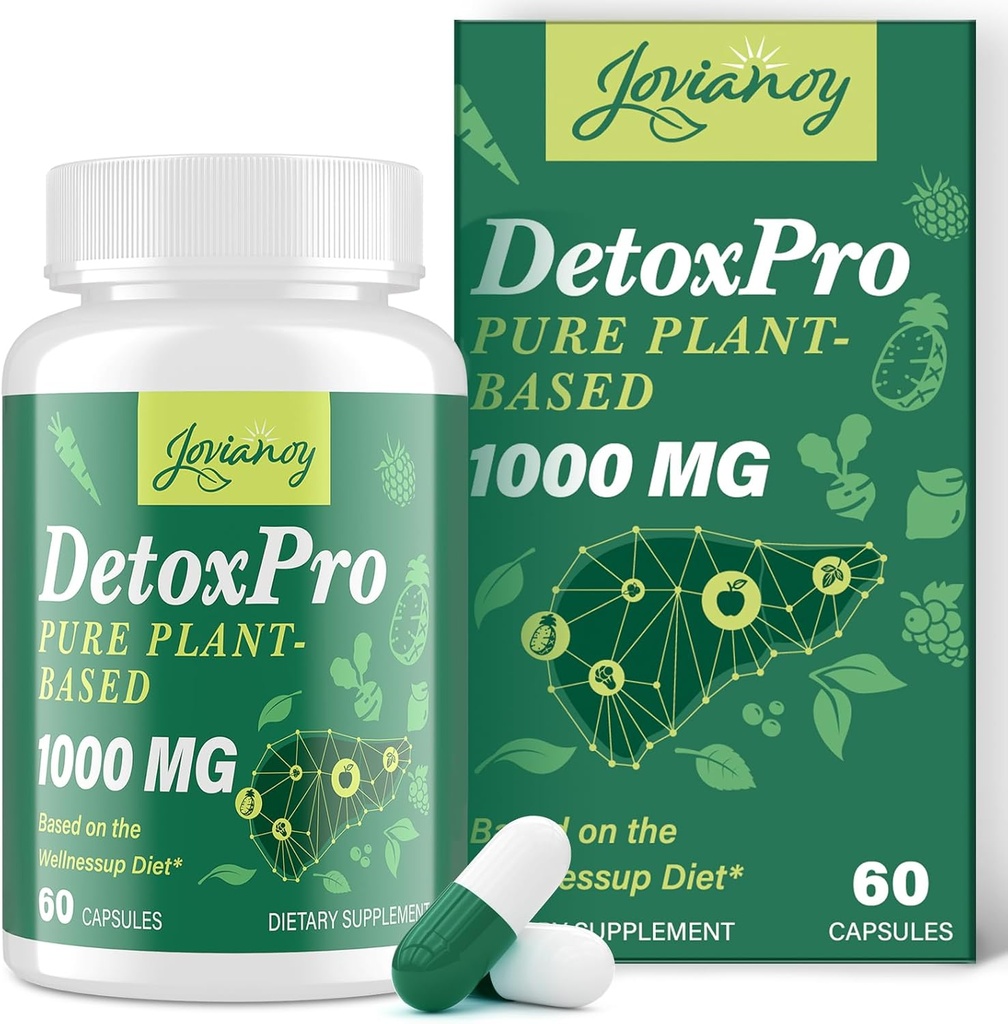 2000 MG Detox Plant-Based Cleanse – Flush tossina naturale per fegato, Gut & Colon – Antiossidante e supporto digestivo – Zeolite Detox – Fast-Acting Detox Complex per donne & uomini – 60 capsule