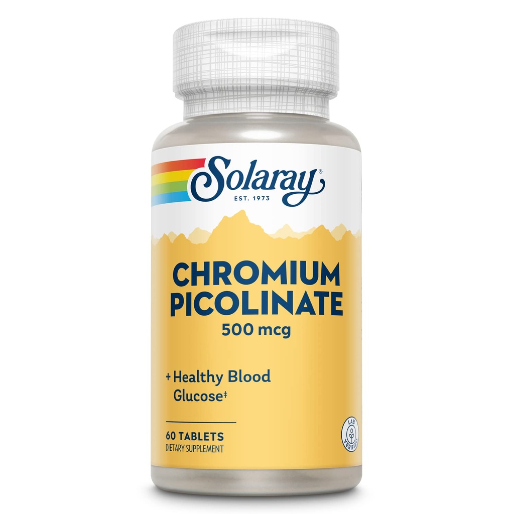 Solaray Chromium Picolinate Tablets, 500 mcg | 60 Conte