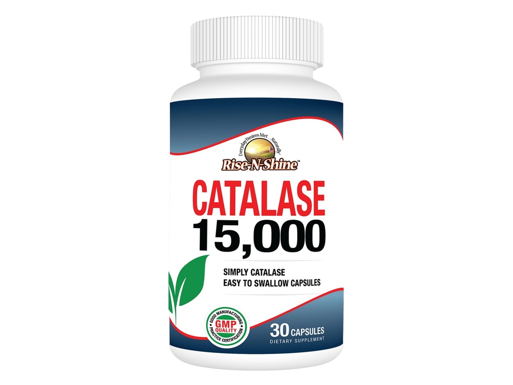 Rise-N-Shine Catalase Supplemento 15.000 - potente enzima antiossidante per il supporto per la salute dei capelli- Supplementi per il forte sostegno dei capelli - 30 capsule