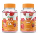 Vita vitamina D bambini + bambini di zinco, Gummies Bundle - Grande degustazione, Integratore di vitamina, Senza glutine, OGM libero, pancia masticabile