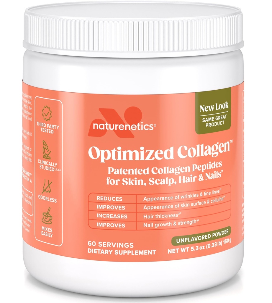 Peptidi di collagene per capelli, pelle e unghie – Supporta l'idratazione della pelle e la resistenza dei capelli – Biodisponibile Collage idrolizzato – Non aromatizzato, Facile da miscelare – Paleo & Keto-Friendly – 60 Serve*