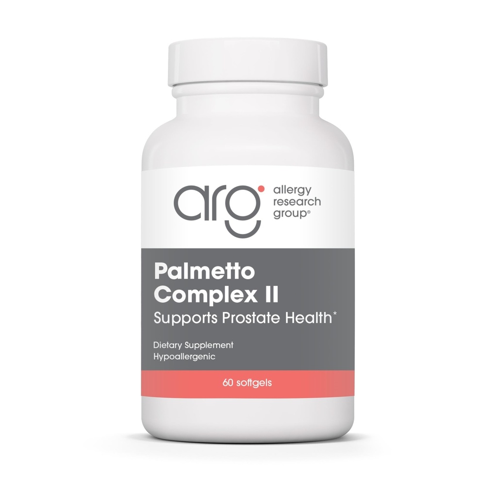 Gruppo di Ricerca Allergia Palmetto Complex II - Supporto Prostatico, Sega Palmetto per Uomini e Donne, con Licopene, Olio di semi di zucca, Zinco - 60 Conte