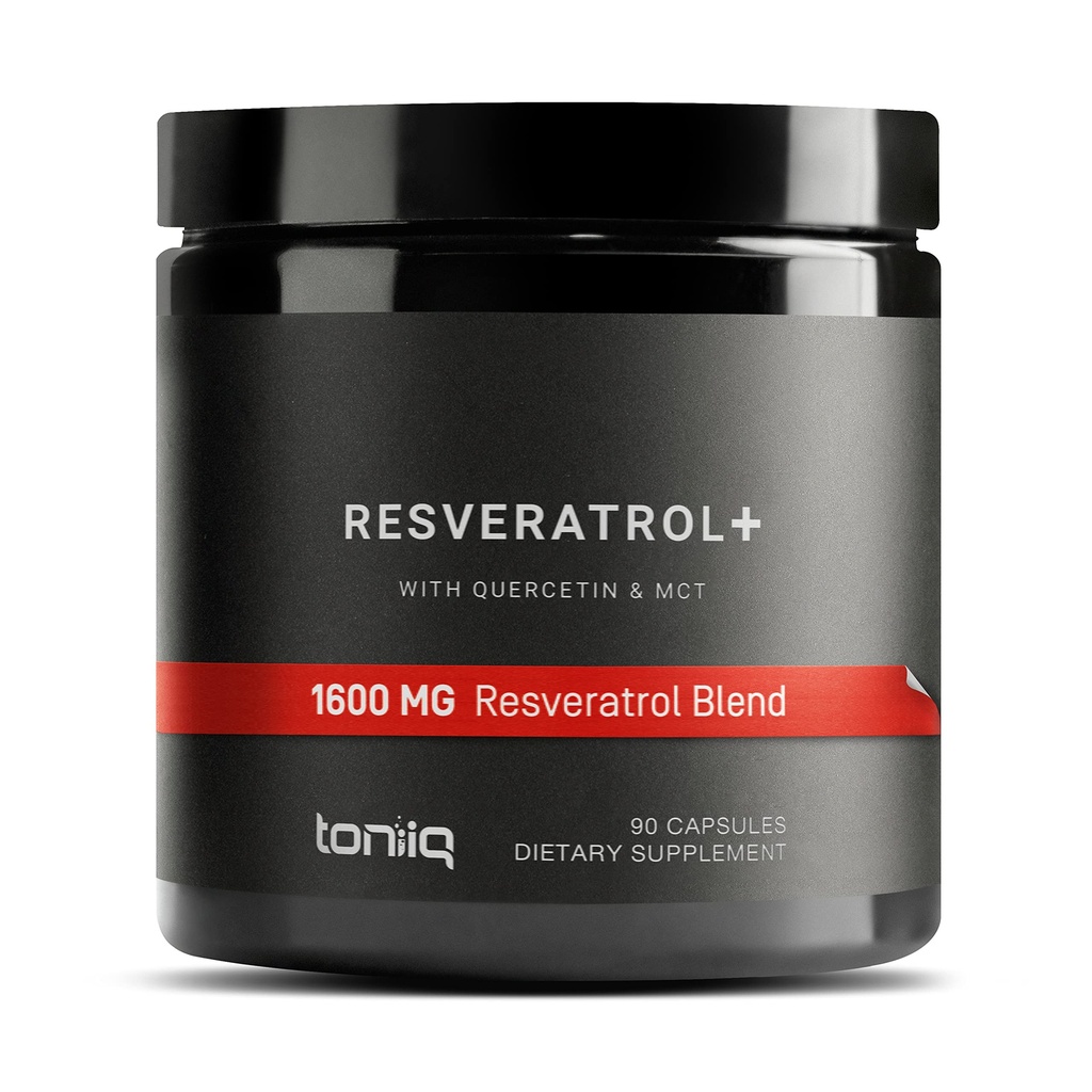 Toniiq 1600mg Miscela di resveratrolo - Ultra alta purezza e terza parte testata - con olio MCT per la biodisponibilità aggiuntiva - Optimal NAD Supplement