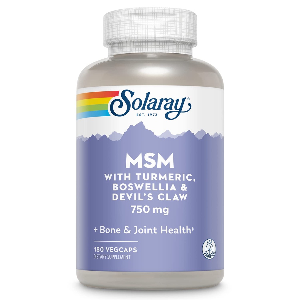 Solaray MSM Capsule, 750 mg, 180 Conte