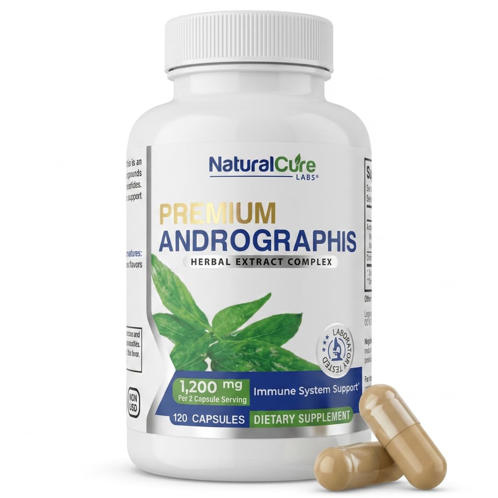 Estratto di 1,200mg con 100 mg di Andrographolides Vegan Capsule per il supporto immunitario e digestivo, Non OGM, Gluten Free, Integratore dietetico