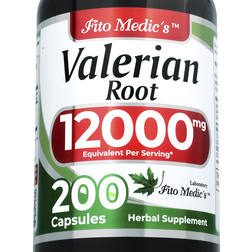FITO MEDIC'S Lab | Capsule di radice valeriana |200 capsule |12000 mg | Estratto di radice di valeriana | Estratto di concentrato |Ultra ad alto assorbimento.