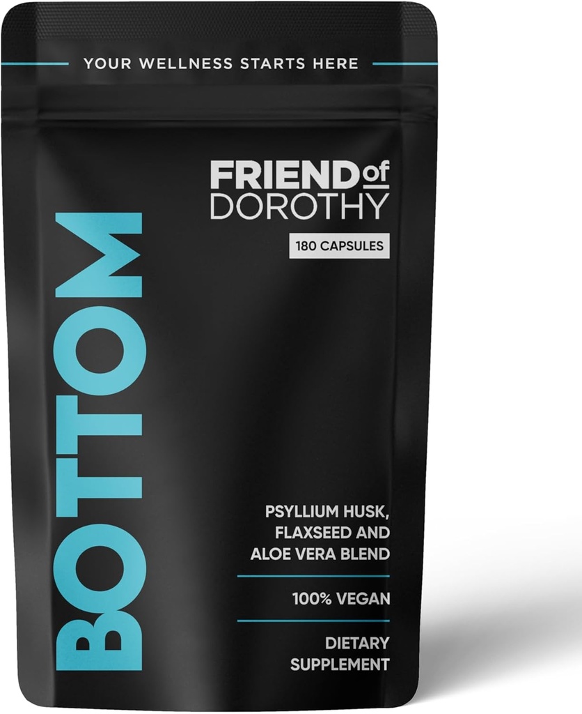 Bottom Fiber Supplemento per Effortless Prep Time - Aiuta a promuovere la regolarità digestiva - Psyllium Husk Basato - per gli uomini che fondo, capsule vegane