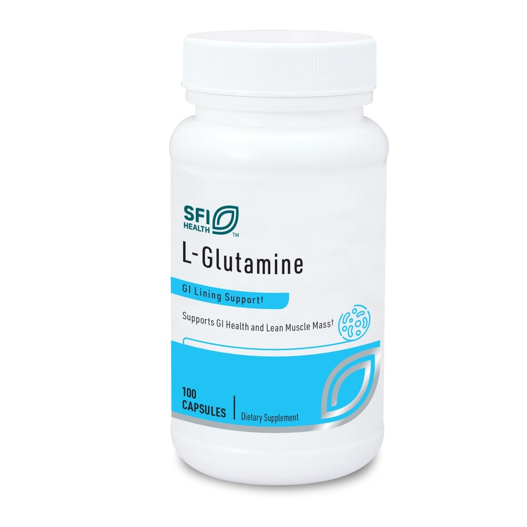 Klaire Labs SFI Health L Glutamine Capsule - 500 Milligrammi Integratore di Aminoacidi Ipoallergenico - Supporta Muscolo e Funzione GI - Dairy Free & Gluten Free (100 capsule)