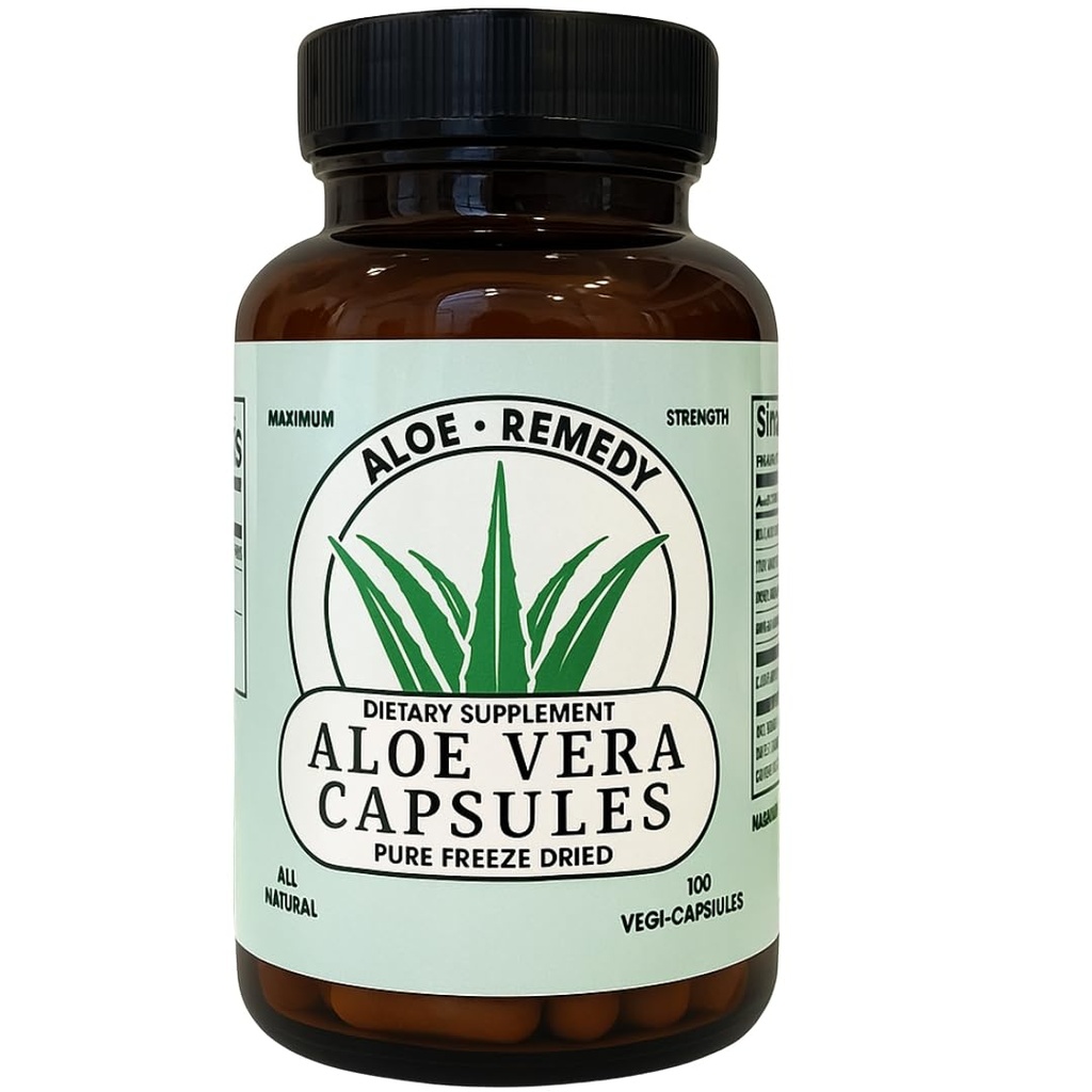 Aloe Vera capsule 180 conteggio congelare il gel secco e polvere di foglia per il supporto di IC BPS Salute digestiva e vescica Made in USA integratore naturale