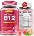 Methyl B12 Gummies 5000 mcg/10000 mcg w/L-metilfolate, B6, Lion's Mane Mushroom, CoQ10, PQQ, Magnesium Glycinate, Extra Forza Liposomal Vitamina B12 Complesso per l'energia, Focus, cervello e immunità 1Pack