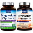 Innate Vitality Magnesium Glycinate & Probiotics 120 miliardi di Bundle, Non OGM, No Gluten Dairy Soy & Vegan, Magnesio (120 Caps) & Probiotic (30 Caps)