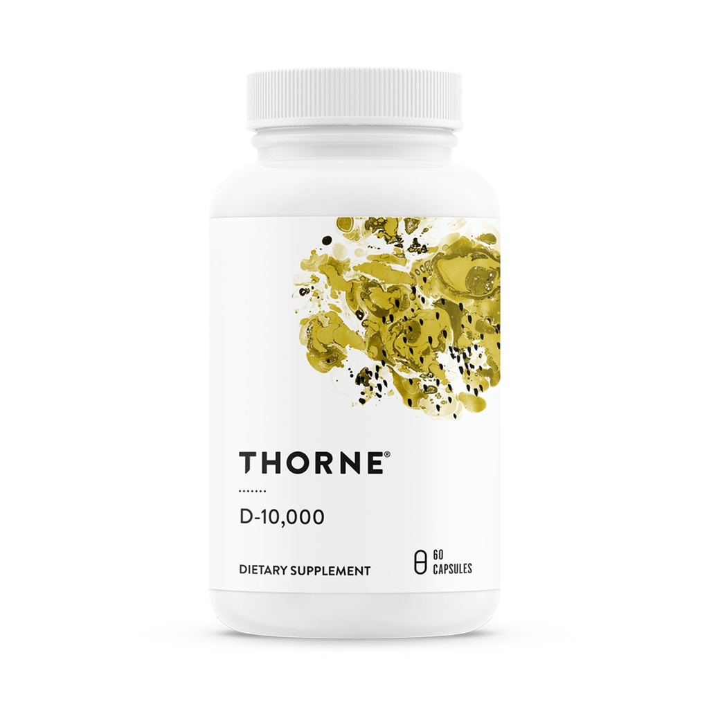 THORNE - Integratore di vitamina D3 - Supporta Bones sani, denti, muscoli, cardiovascolare e funzione immunitaria* - Glutine, Latticini e Soia-Free - 10.000 UI - 60 Serve