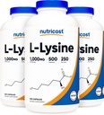 Nutricost L-Lysine 500mg (1000mg Serving), 500 capsule (3 bottiglie)