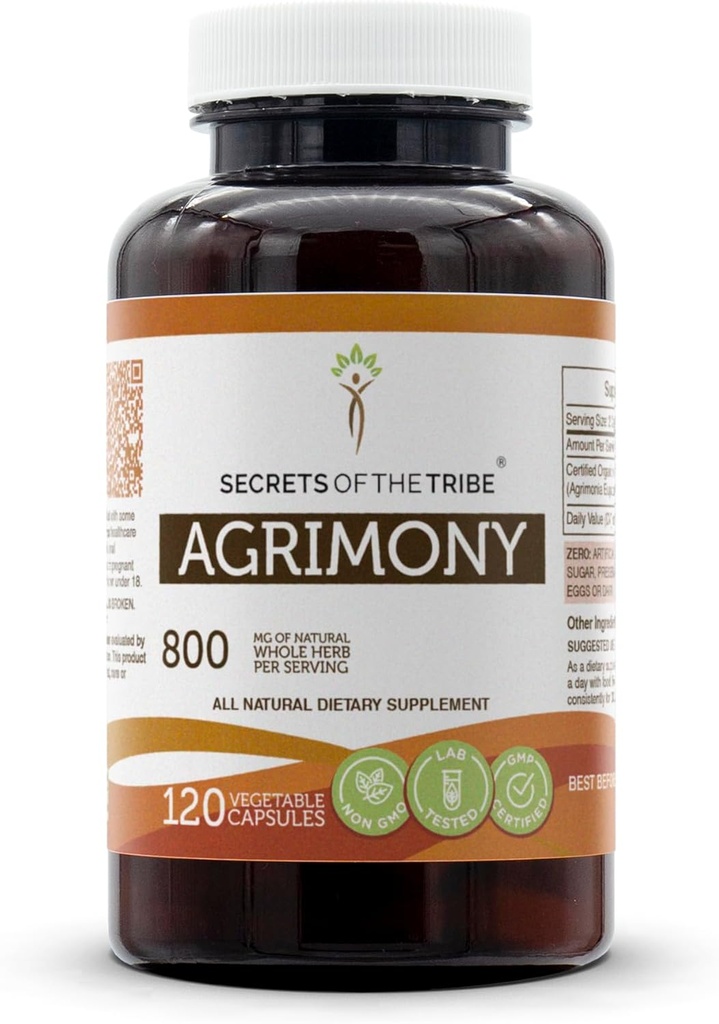 Segreti della Tribe Agrimony 120 capsule, 800 mg, Agrimony (Agrimonia Eupatoria) Erbe secca (120 capsule)