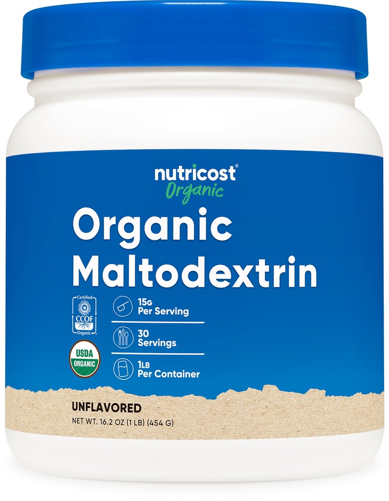 Polvere di maltodestrina biologica Nutricost 1lb - senza glutine, non OGM