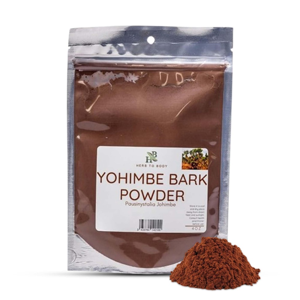 Erbe a corpo Yohimbe Bark Polvere – 4 oz, polvere di Yohimbe selvatica secca Fonte dall'Africa per tè erboso e usi tradizionali