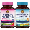 Vitalitown Probiotico + Magnesio Bundle (Pack of 2) | Probiotici femminili (Item 1) & Magnesium Complex (Item 2) | 30 capsule probiotiche & 120 capsule di magnesio