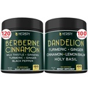 Bundle 7in1 Berberina HCl & 6in1 Dandelion Supplemento - Supporto Immune, Digestione e salute del cuore
