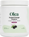 Olea Supercharge Greens – Bloat Relief & Clean Energy Support – Yerba Mate + Probiotici + Enzimi digestivi + Fibra – No Sugar Aggiunto – Gut Health Greens Drink for Daily Digestion