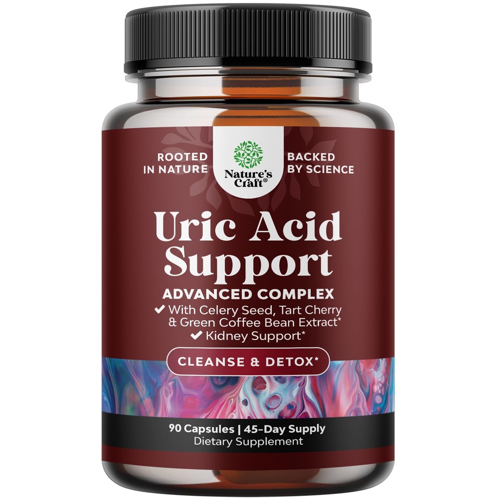 Estratto di chicco di caffè verde per Uric Acid Cleanse & Detox - Green Coffee Beans with Turmeric, Tart Cherry & Celery Seed for Adults - Daily Uric Acid Flush for Joints Support & Kidney Cleanser – 90 Ct