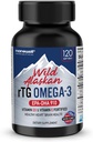 NANOWELL Wild Alaskan rTG Omega-3 Fish Oil 1196mg - EPA, DHA, Vitamina D3 & E - 120 Softgels, 60 giorni di alimentazione