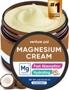 Crema di Magnesio di Venture Pal, Crema di Magnesio Topical per il Sonno, Crampe di Gamba & Dolore, Rilassamento muscolare, Integratore calma e idratante con Olio di cocco, Burro di Karitè & Acido Ialuronico, Sicuro per i bambini