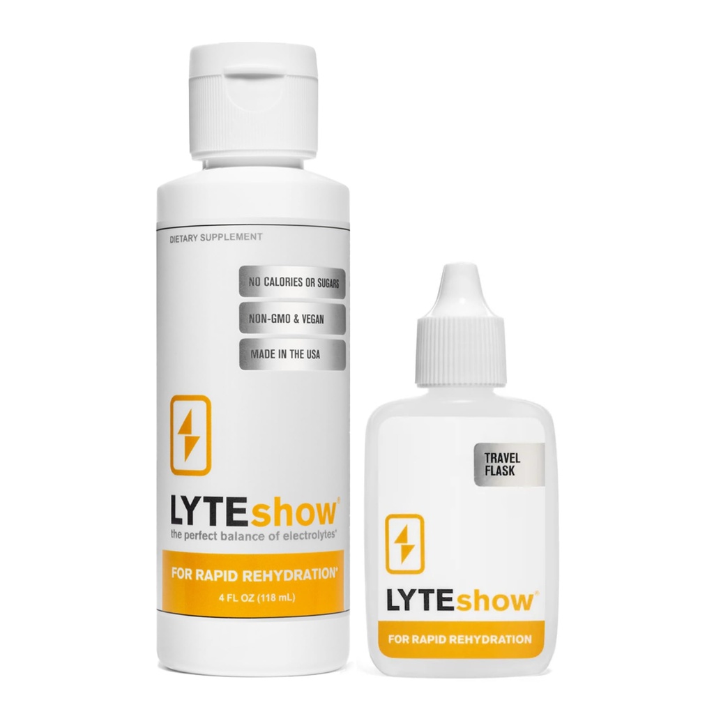 LyteShow - Gocce di elettrolita per una rapida riidratazione + digestione + cervello + energia + immunità | No Sugar | Minerali di trace | Gusto minerale non aromatizzato, sottile - 40 Serve (Magnesio, potassio, zinco)