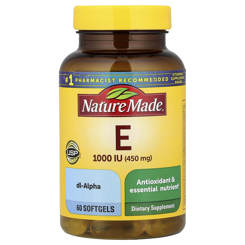 Vitamina E 1000 IU (dl-Alpha) Softgels 60 Ct