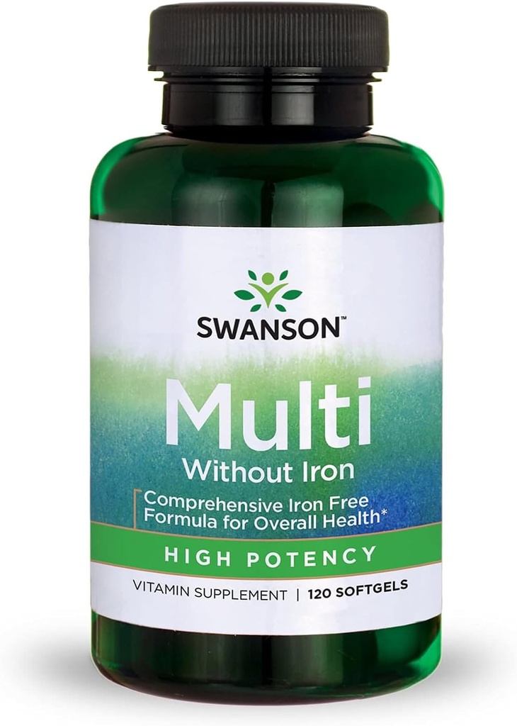 Swanson Multi senza ferro Multivitaminico supplemento salute Iron-Free Formula 120 Softgels Sgels